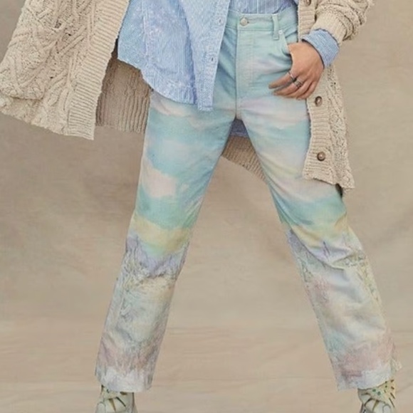 Free People Maggie Scenic Jeans  in Multi size 25 NWT - Picture 1 of 5